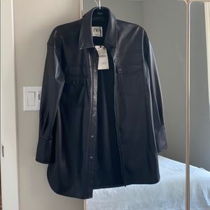 Zara Faux leather shacket